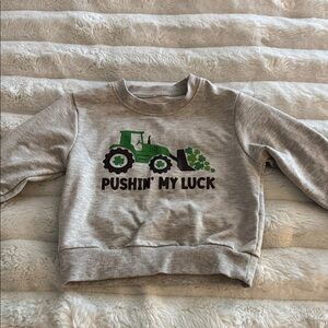 St. Patrick’s Day! Gray Tractor Toddlers’ Sweatshirt Size 3T